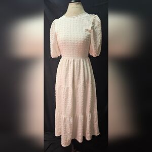 Elegant White Textured Dress